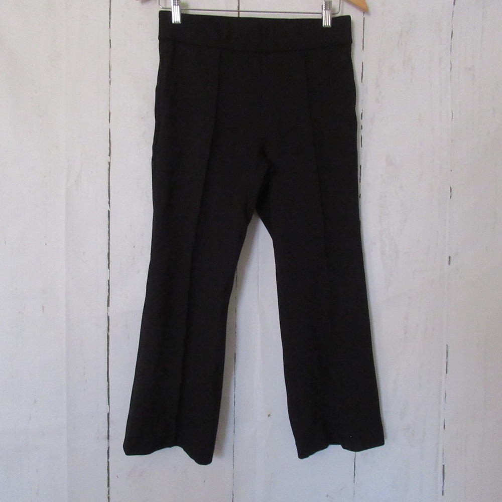 Spanx Pants M Petite Black Seamed Pull On High Waisted Crop Capri Slimming